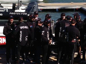 Larry Ellison and Oracle Team upon arrival for awards ceremony