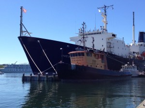 Downtown Castine is home for Maine Maritime Academy's training ships.