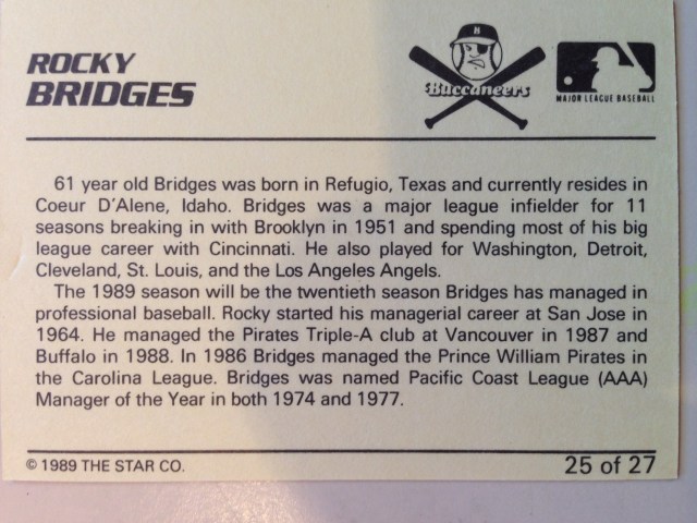 Reverse of the Salem Buccaneer card