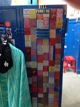 Bill Powning's locker, attesting to his robust participation in the swim program, is now assigned to his son.