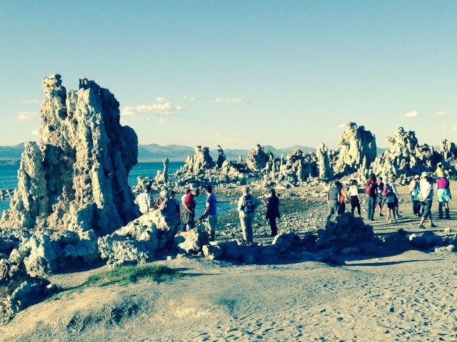 Visitors admiring some of the Mono Lake tufa in August, 2014