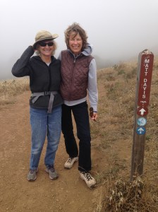On the Matt Davis Trail, with the fog in background hiding the Pacific.