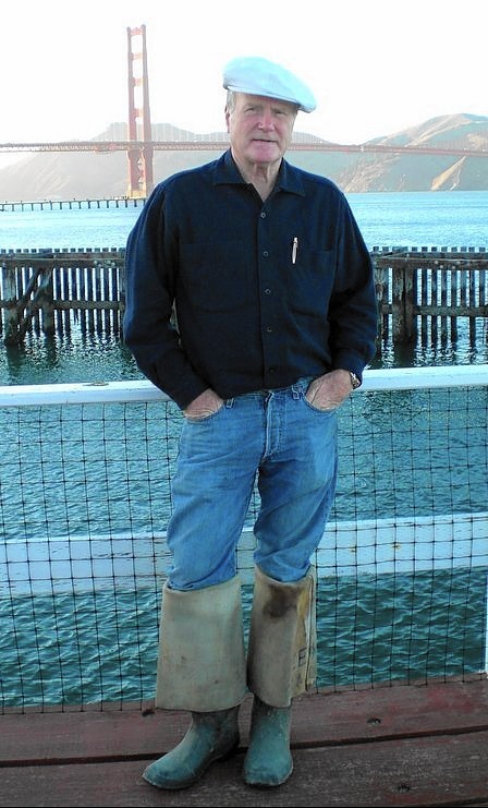 Zeke just a few steps from his office.